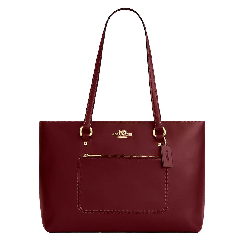 BOLSA FEMININA COACH SMOOTH LEATHER STATION TOTE CCF01 COURO MAROON