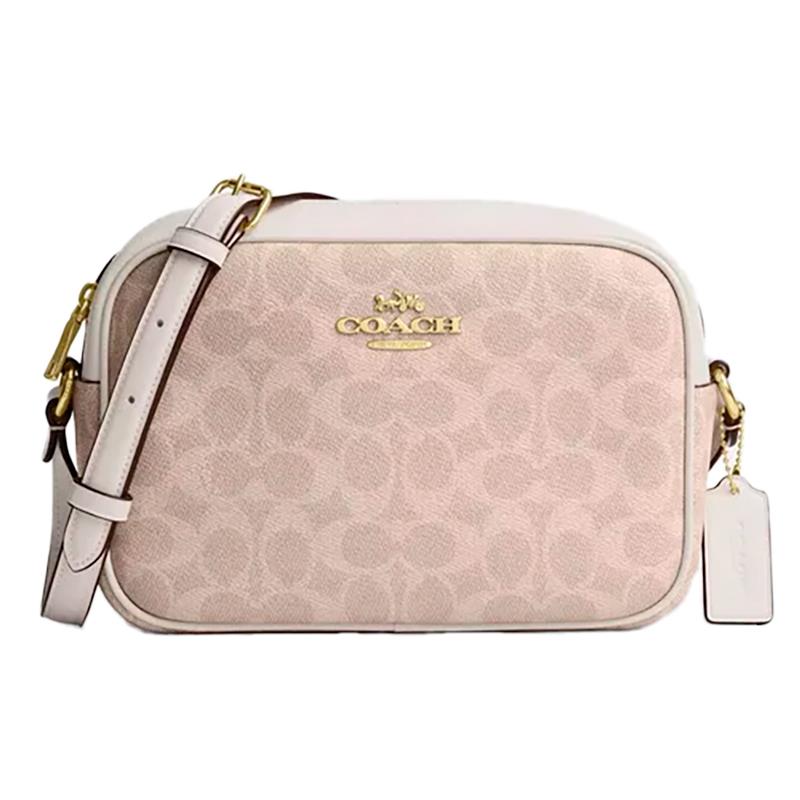 BOLSA FEMININA COACH SIGNATURE JAIME CAMERA CZ186 COURO SAND/CHALK