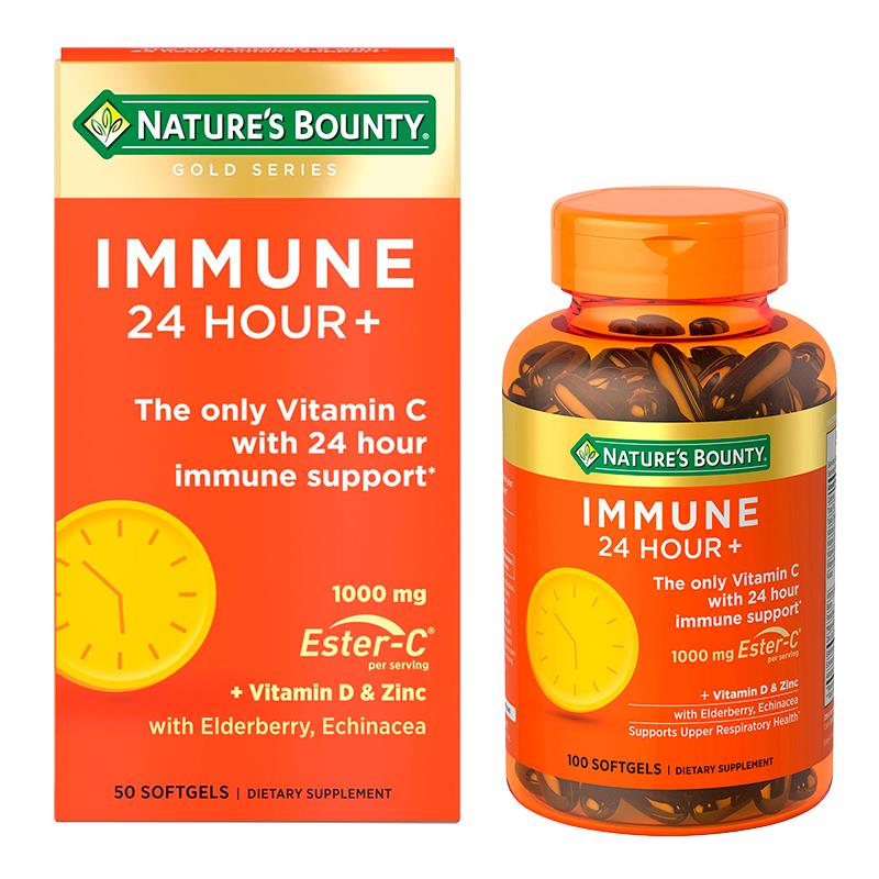 COMPLEMENTO ALIMENTAR NATURES BOUNTY IMMUNE 24HRS+ VITAMINA C, D, ZINCO 1000MCG 50UN