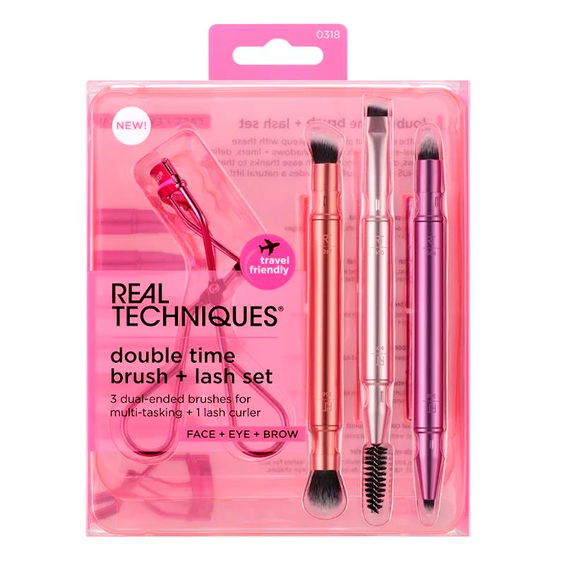 CONJUNTO DE PINCEIS REAL TECHNIQUES DE MAQUIAGEM E CURVEX DOBLE TIEMPO