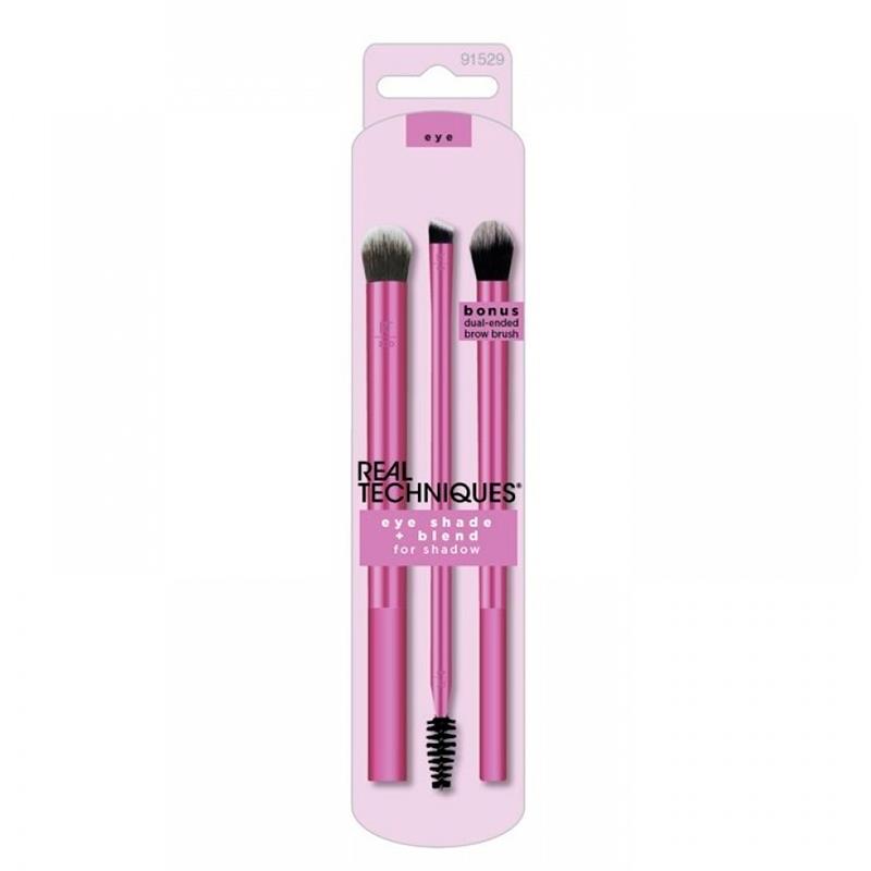 CONJUNTO DE 3 PINCEIS PARA MAQUILHAGEM DE OLHOS DA REAL TECHNIQUES