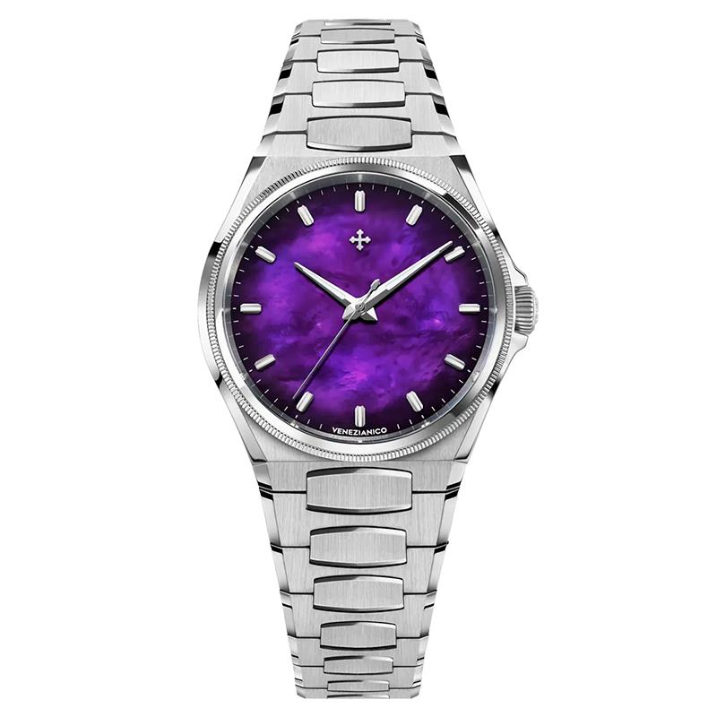 RELOGIO FEMININO AUTOMATICO VENEZIANICO ARSENALE 37MM 6121503C VIOLETA