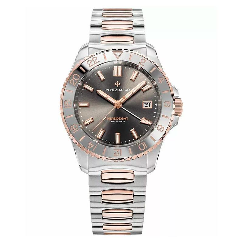 RELOGIO MASCULINO VENEZIANICO NEREIDE GMT GRAND TOUR 42MM 3521510C GRAFITE