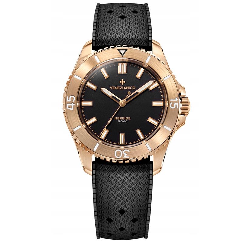 RELOGIO MASCULINO VENEZIANICO NEREIDE BRONZO 39MM 3121555 PRETO/DOURADO