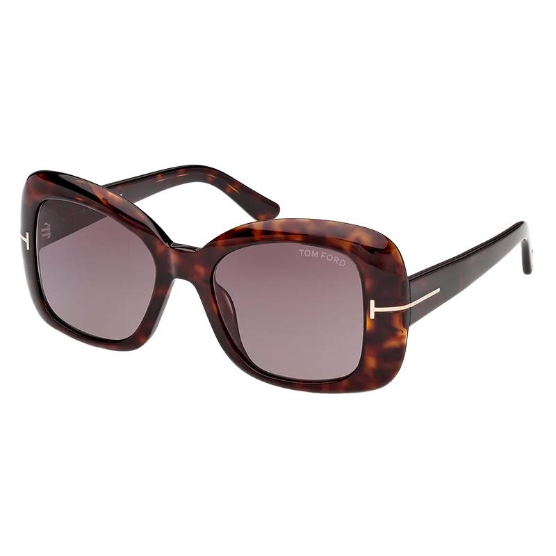 OCULOS DE SOL FEMININO TOM FORD SANDRA02 FT1348 52K TAM 52 19 140MM DARK HAVANA