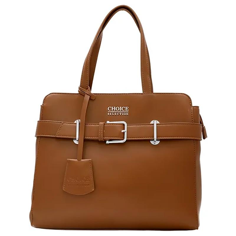 BOLSA FEMININA CHOICE F253765B BROWN/SILVER