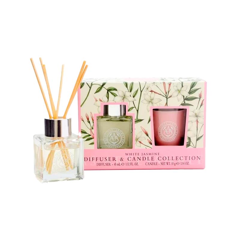 KIT SOMERSET DIFUSOR DE AROMA 45ML + VELA AROMATICA AAA 55G WHITE JASMINE