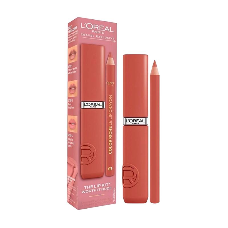 KIT CONTORNO LABIAL WORTH IT NUDE BATOM LIQUIDO LABIAL 5ML/ LAPIS LABIAL 1.2G