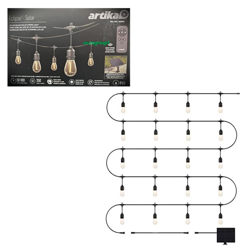 GUIRLANDA SOLAR ARTIKA 20 LAMPADAS LED C/CONTROLE REMOTO