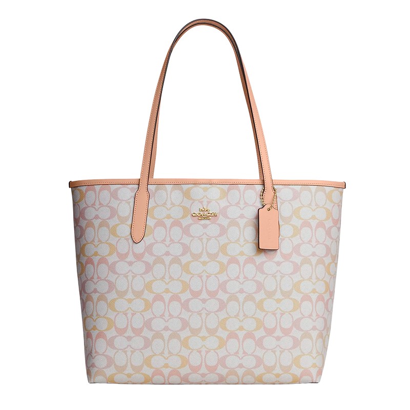 BOLSA FEMININA COACH CITY TOTE CHALK/PINK