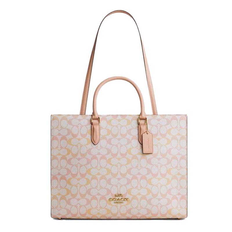 BOLSA FEMININA COACH DE MAO MAGGIE CHALK/PINK