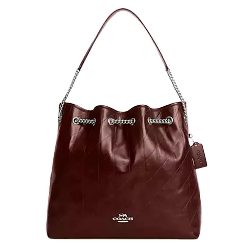 BOLSA FEMININA COACH DE MAO EVLYN LG SHOULDER MAPLE