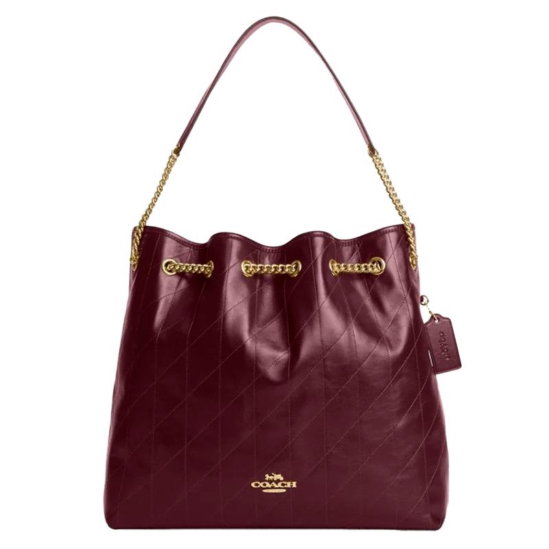 BOLSA FEMININA COACH DE MAO EVLYN LG SHOULDER DARK WINE