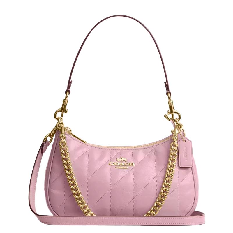 BOLSA FEMININA COACH DE MAO GLAZED QUILTED CARNATION
