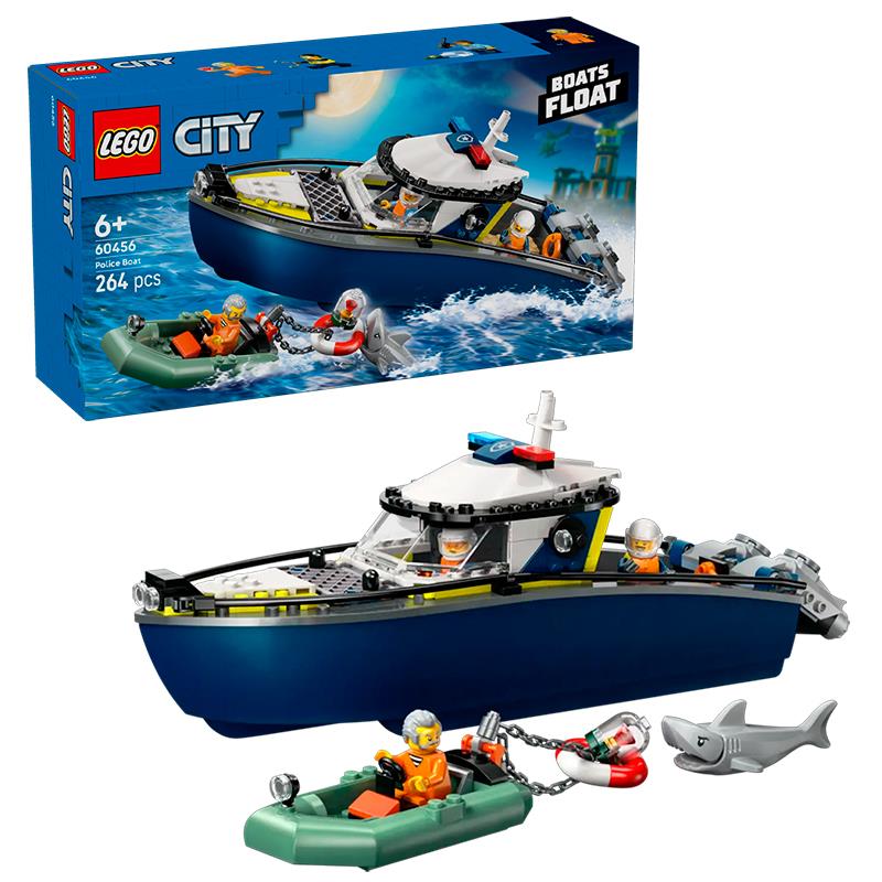 BRINQUEDO LEGO POLICE BOAT CHASE 112PCS 60456