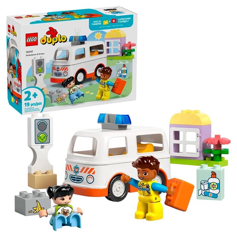 BRINQUEDO LEGO DUPLO AMBULANCIA E MOTORISTA 10447 19PCS