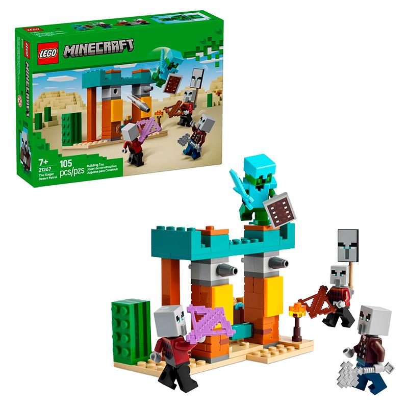 BRINQUEDO LEGO MINECRAFT PATRULHA ILLAGER NO DESERTO 21267 105PCS