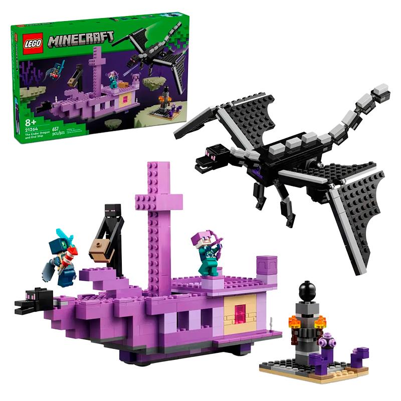 BRINQUEDO LEGO MINECRAFT ENDER DRAGON E NAVIO DO FIM 21264 657PCS