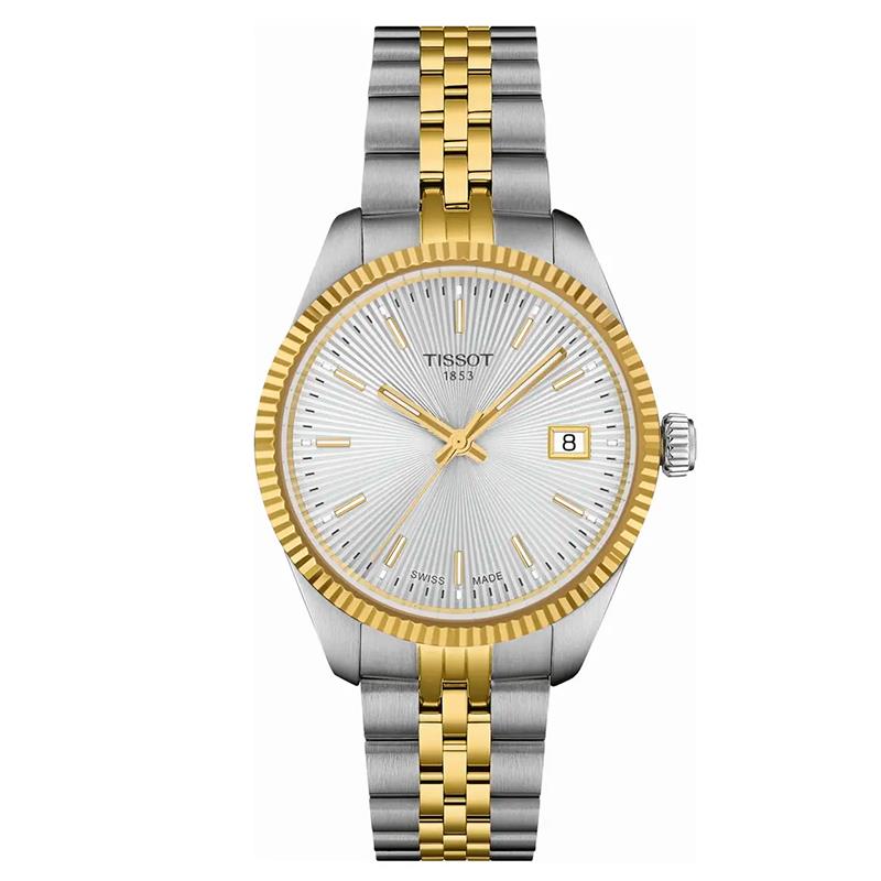 RELOGIO TISSOT MODELO T1562102203100 BALLADE PRATA/DOURADO/BRANCO