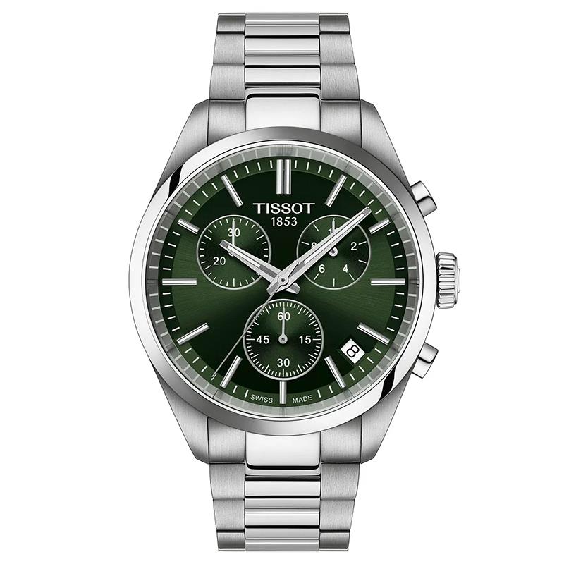 RELOGIO TISSOT MODELO T1504171109100 PR100 PRATA/VERDE