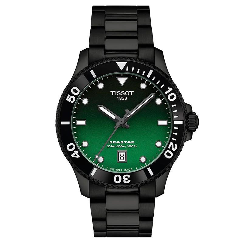 RELOGIO TISSOT MODELO T1204103309100 SEASTAR PRETO/VERDE