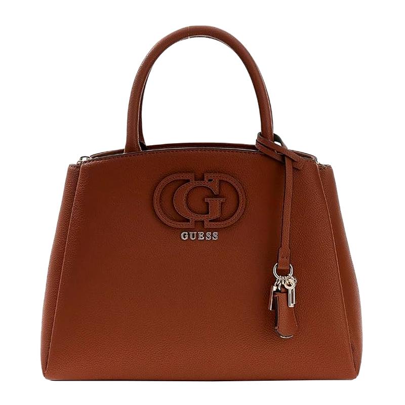 BOLSA GUESS ISOLA 3 COMP SATCHEL BG990506-COG COGNAC