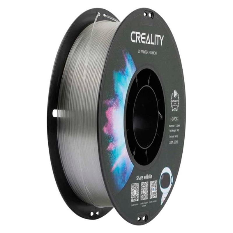 FILAMENTO CREALITY PARA IMPRESSORA 3D CRPETG 1.75 MM 1KG TRANSPARENTE
