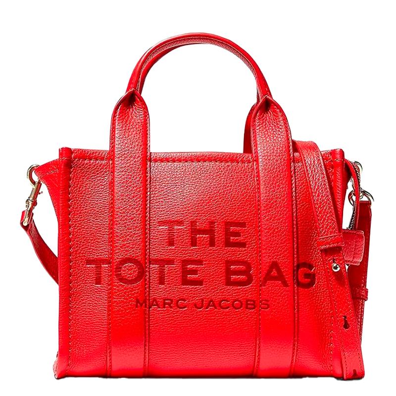 BOLSA FEMININA MARC JACOBS THE LEATHER SMALL TOTE BAG H009L01SP21-617 TRUE RED