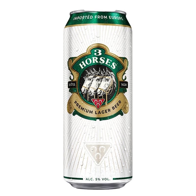 CERVEJA UNITED BREWERY 3 HORSES PREMIUM LARGER BEER 500ML 5%