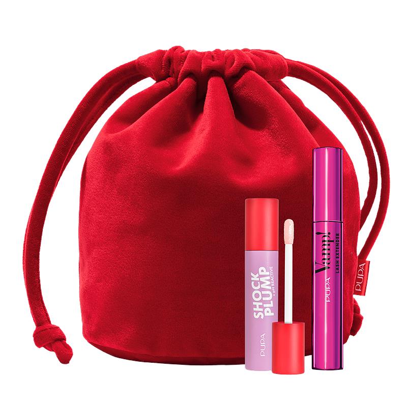 KIT PUPA MILANO MASCARA DE CILIOS E GLOSS VAMP LASH EXTENDER E SHOCK PLUMP