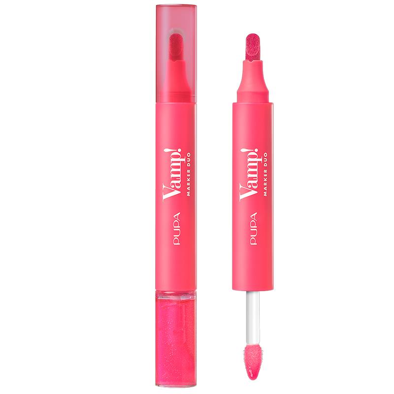 CANETA TINTA LABIAL E GLOSS PUPA MILANO 2 EM 1 VAMP MARKER DUO DRAGON FRUIT 006 4ML