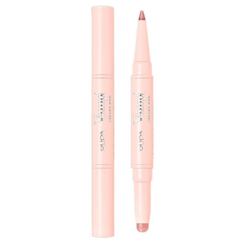 BATOM E LAPIS LABIAL PUPO MILANO 2 EM 1 VAMP CREAMY DUO WARM ROSE 016 1.0G
