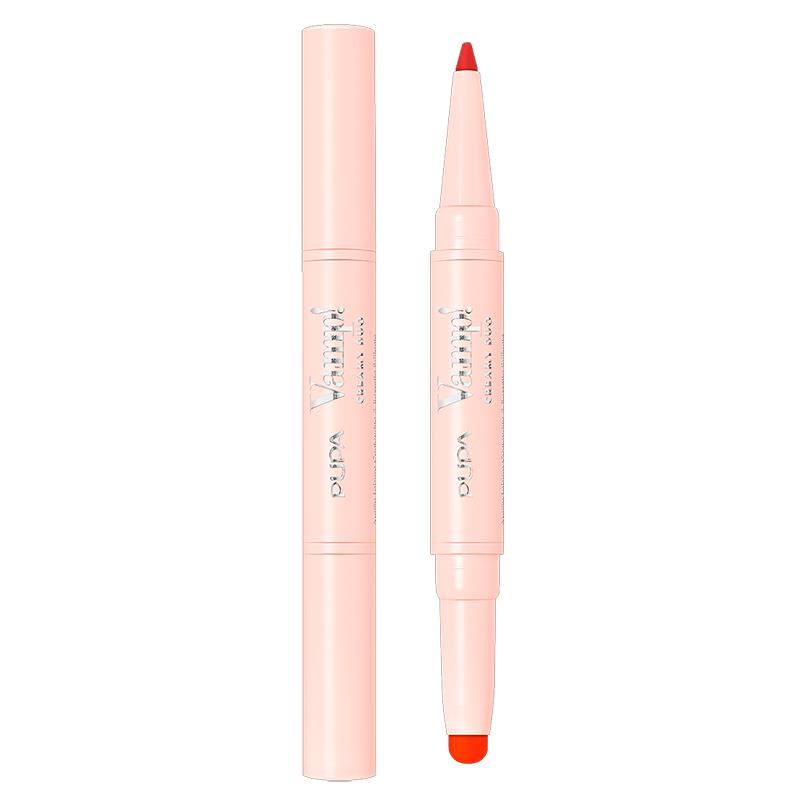 BATOM E LAPIS LABIAL PUPA MILANO 2 EM 1 VAMP CREAMY DUO ORANGE RED 011 1.0G