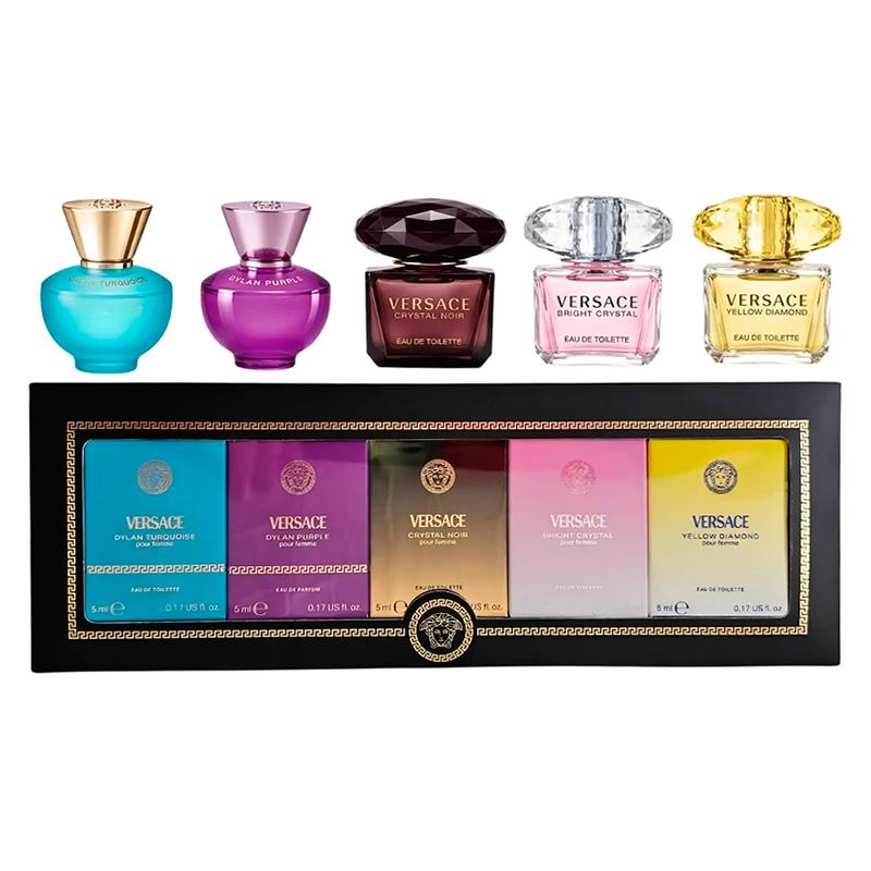 KIT DE MINIATURAS DE PERFUMES VERSACE 2UN CRYSTALS/2UN DYLANS/1UN DIAMOND X 5ML