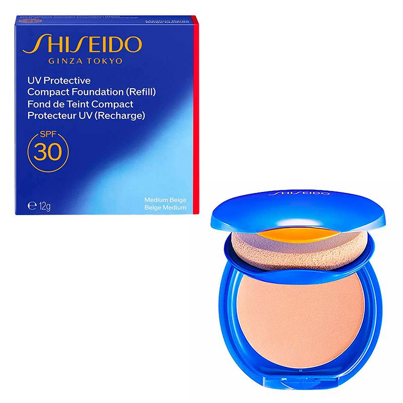 REFIL PO COMPACTO SHISEIDO PROTETOR SOLAR UV NA LIGHT BEIGE FPS30 12G