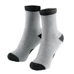 MEIAS GO TRAVEL EVERYDAY FLUFFY SOCKZZZ TAM UNICO CINZA PRETO