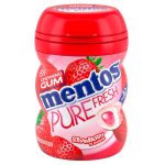 GOMA DE MASCAR MENTOS SEM ACUCAR MORANGO POTE 68G