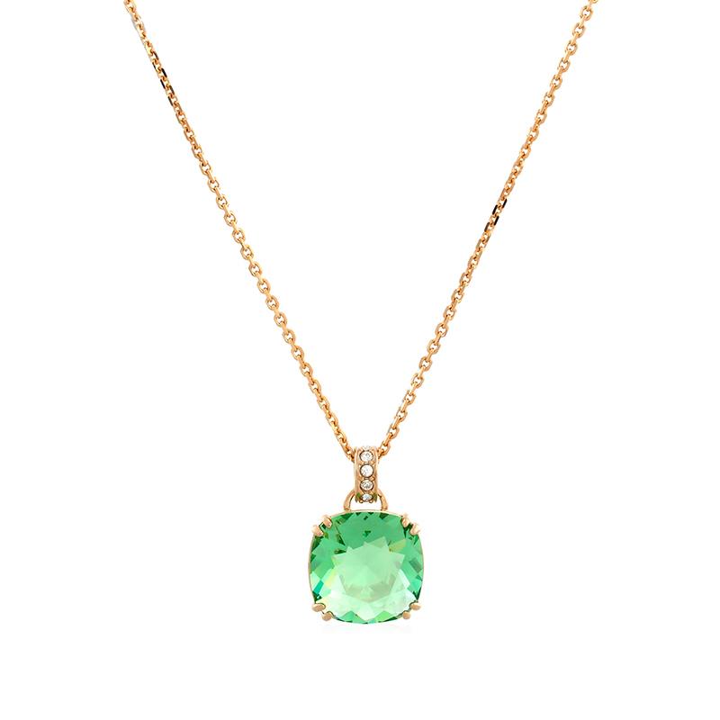 COLAR SWAROVSKI MILLENIA PENDANT CUSHION CUT IGNITE 5765086 GOLD/GREEN