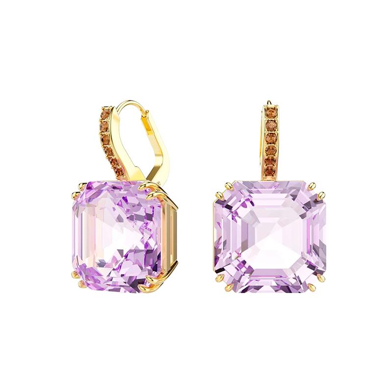 BRINCOS SWAROVSKI MILLENIA PE SQUARE VIOL/GOS QUADRADA 5762654 PURPLE