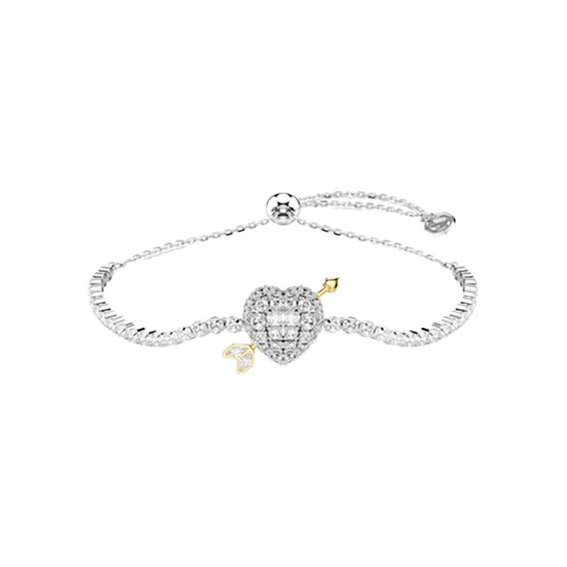 PULSEIRA SWAROVSKI CORACAO FLECHA IDYLLIA BRACELET WHI/MIX 5747828 SILVER/GOLD