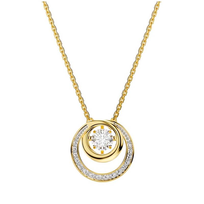 COLAR SWAROVSKI HYPERBOLA PENDANT CIRCLE DANCING STONE 5747825 GOLD
