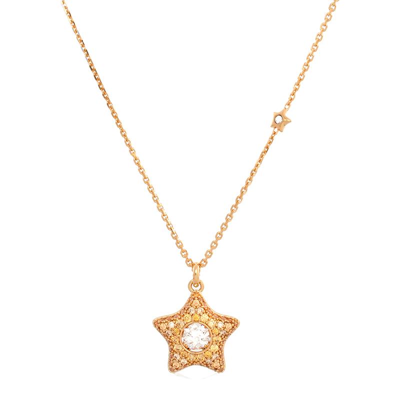 COLAR SWAROVSKI DE ESTRELA SUBLIMA PENDANT STAR 5762396 GOLD