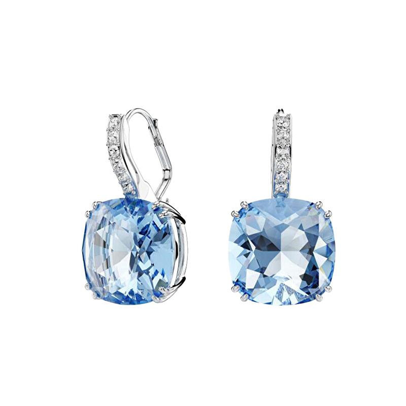 BRINCOS SWAROVSKI MILLENIA PE DROP RC05IGNIT/RHS CUSHION IGNITE 5765089 SILVER/BLUE