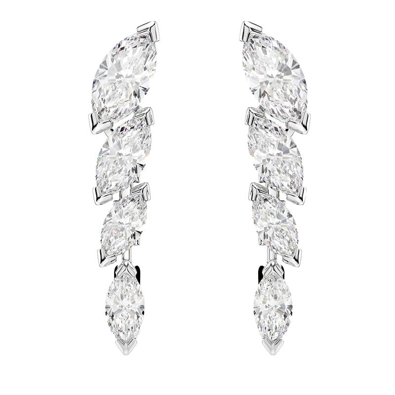 BRINCOS SWAROVSKI MESMERA PE NAVETTE WHI/RHS MARQUISE 5762404 PRATA
