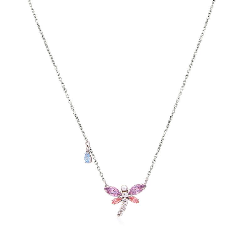 COLAR COM PIGENTE SWAROVSKI X ARIANA GRANDE LIBELULA CAPSULEPEND MOTIF 5750496 SILVER ROSE