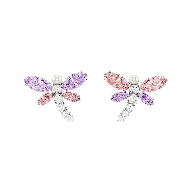 BRINCOS SWAROVSKI LIBELULA CAPSULE PE MOTIF MUL/RHS 5750495 SILVER/ROSE
