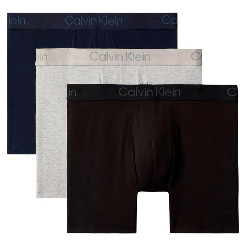 CUECA BOX MASCULINA CALVIN KLEIN NB4193401 3UN TAM M PRETA/AZUL MARINHO/CINZA