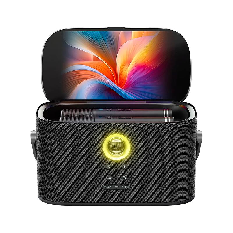 SPEAKER DE KARAOKE JOOG SHELL S2 140W TELA 8" 2X MICROFONES SEM FIO