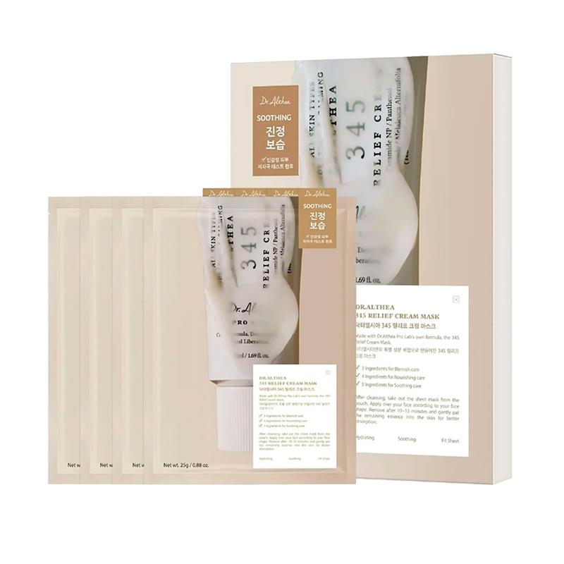 MASCARA FACIAL DR. ALTHEA EM FOLHA CALMANTE 345 RELIEF MASK 4UN