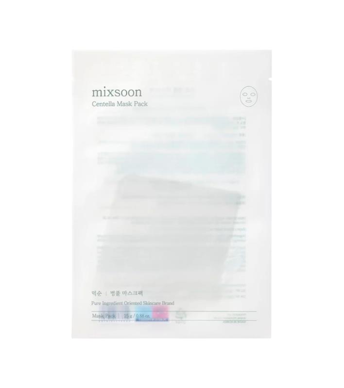 MASCARA FACIAL MIXSOON EM TECIDO DE CENTELLA COM INGREDIENTES PUROS 25G